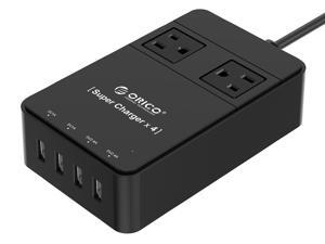 ORICO 2-Outlet Power Strip with Surge Protector, Built-in 5 Ft. Cord, 4 USB Intelligence Charging Ports (2*5V2.4A + 2*5V1A) for iPhone, iPad, Samsung Galaxy S6 / S6 Edge, Nexus and More (TPC-2A4U-BK) ORICO 2-Outlet Power Strip with Surge Protector, Built-in 5 Ft. Cord, 4 USB Intelligence Charging Ports (2*5V2.4A + 2*5V1A) for iPhone, iPad, Samsung Galaxy S6 / S6 Edge, Nexus and More (TPC-2A4U-BK)
