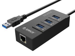 ORICO 3-Port HUB with RJ45 10/100/1000 Gigabit Lan Port USB Network Adapter for Surface Pro, Windows OS - Black (HR01-U3) ORICO 3-Port HUB with RJ45 10/100/1000 Gigabit Lan Port USB Network Adapter for Surface Pro, Windows OS - Black (HR01-U3)