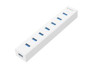 ORICO Super Speed USB 3.0 7 Port Hub with 3.3Ft. Power Cord and Data Cable for iPhone 5s 6 6s Sumsung Galaxy Windows Mac PC Laptop - (H7013-U3-V1) White ORICO Super Speed USB 3.0 7 Port Hub with 3.3Ft. Power Cord and Data Cable for iPhone 5s 6 6s Sumsung Galaxy Windows Mac PC Laptop - (H7013-U3-V1) White