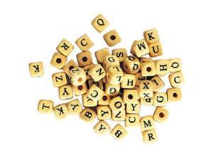 Wood Alphabet Beads 10mm 60/Pkg-Natural Wood Alphabet Beads 10mm 60/Pkg-Natural