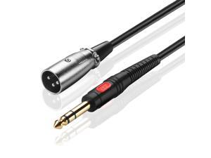 XLR Male to 6.3mm 1/4 inch TRS Male Pro Audio Video Stereo MIC Cable (6 FT), Gold Plated for Microphones, Powered Speakers, Stage, DJ, Studio Sound Consoles XLR Male to 6.3mm 1/4 inch TRS Male Pro Audio Video Stereo MIC Cable (6 FT), Gold Plated for Microphones, Powered Speakers, Stage, DJ, Studio Sound Consoles