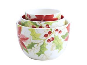 Paula Deen 3-pc. Holiday Floral Nested Bowl Set Paula Deen 3-pc. Holiday Floral Nested Bowl Set