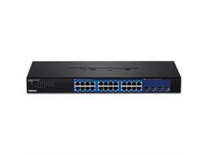 TRENDnet 28-Port Web Smart Switch with 24 x Gigabit Ports and 4 x 10G SFP+ Slots TRENDnet 28-Port Web Smart Switch with 24 x Gigabit Ports and 4 x 10G SFP+ Slots