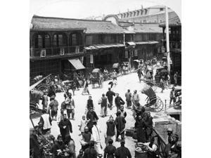 China Shanghai C1900 Na Busy Street In Old Shanghai Looking From The City Wall Across The Canal Into The French Concession Stereograph C1900 Poster Print by (18 x 24) China Shanghai C1900 Na Busy Street In Old Shanghai Looking From The City Wall Across The Canal Into The French Concession Stereograph C1900 Poster Print by (18 x 24)