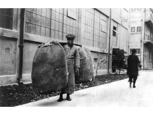 China Shanghai 1924 Na Chinese Worker Carrying 200 Pounds Of Cotton Through The Streets Of Shanghai China Photograph 1924 Poster Print by (18 x 24) China Shanghai 1924 Na Chinese Worker Carrying 200 Pounds Of Cotton Through The Streets Of Shanghai China Photograph 1924 Poster Print by (18 x 24)