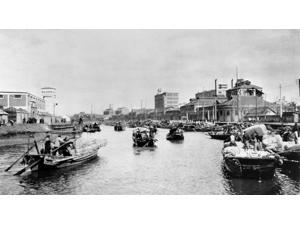 China Shanghai C1900 Nboats Carrying Cotton Bales On The Soochow Creek Kiangsu Province Shanghai China Photograph C1900 Poster Print by (18 x 24) China Shanghai C1900 Nboats Carrying Cotton Bales On The Soochow Creek Kiangsu Province Shanghai China Photograph C1900 Poster Print by (18 x 24)