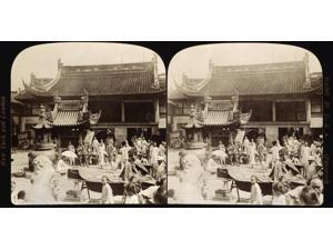 China Shanghai C1900 Nscene At A Temple In The Native Part Of Shanghai China Stereograph View C1900 Poster Print by (18 x 24) China Shanghai C1900 Nscene At A Temple In The Native Part Of Shanghai China Stereograph View C1900 Poster Print by (18 x 24)
