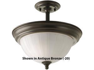 Progress Lighting Melon Glass Two-Light Flush Mount - P3876-09 Progress Lighting Melon Glass Two-Light Flush Mount - P3876-09