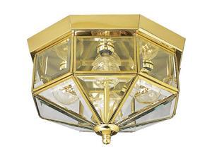 Progress Lighting Beveled Glass Four-Light Flush Mount - P5789-10 Progress Lighting Beveled Glass Four-Light Flush Mount - P5789-10