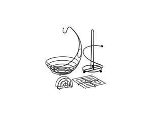 RAGALTA RCKS-101B PL 4pc Kitchen Set Black RAGALTA RCKS-101B PL 4pc Kitchen Set Black