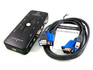 4 PORT KVM SWITCH + 4 SET 3-IN-1 USB KVM CABLES FOR PC COMPUTER 4 PORT KVM SWITCH + 4 SET 3-IN-1 USB KVM CABLES FOR PC COMPUTER