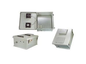 Hana Wireless HW-N18-1F 120 VAC 18x16x8 Inch Weatherproof Enclosure, Mounting Plate, Cooling Hana Wireless HW-N18-1F 120 VAC 18x16x8 Inch Weatherproof Enclosure, Mounting Plate, Cooling