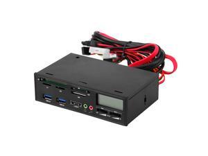 5.25" USB 3.0 ESATA LCD Display Multi Card Reader Temperature Media Dashboard Front Panel Fan 5.25" USB 3.0 ESATA LCD Display Multi Card Reader Temperature Media Dashboard Front Panel Fan