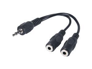 MANHATTAN Stereo Y, 3.5mm male to 2 x 3.5mm female, Black Connectors , 15 cm (6 in.) MANHATTAN Stereo Y, 3.5mm male to 2 x 3.5mm female, Black Connectors , 15 cm (6 in.)