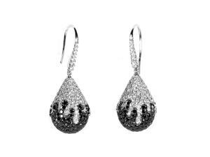 18K White Gold Black & White Diamond Drop Earring SEDB9755EJBZ - Newegg.com