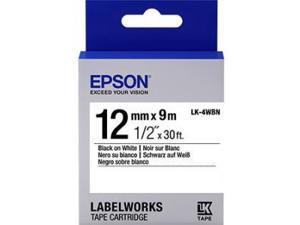 Epson LK-4WBN Label Works Labels Stnd Blk/Wht 12Mm Tape Cart Epson LK-4WBN Label Works Labels Stnd Blk/Wht 12Mm Tape Cart