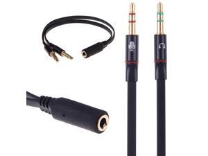Corn Electronics 3.5mm Female to 2 Male Gold Plated Headphone Mic Audio Y Splitter Flat Cable Corn Electronics 3.5mm Female to 2 Male Gold Plated Headphone Mic Audio Y Splitter Flat Cable