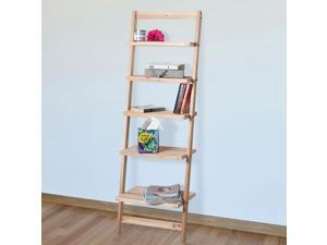 Lavish Home 83-15-5 Five-Tier Ladder Blonde Wood Storage Shelf Lavish Home 83-15-5 Five-Tier Ladder Blonde Wood Storage Shelf