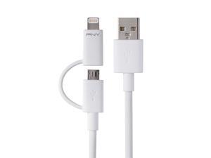 PNY C-UA-UULN-W01-01 2-in-1 Micro-USB and Apple Lightning Charge and Sync Cable PNY C-UA-UULN-W01-01 2-in-1 Micro-USB and Apple Lightning Charge and Sync Cable
