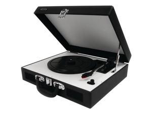 JENSEN JTA-410-BLK Portable 3-Speed Stereo Turntables with Built-in Speakers (Black) JENSEN JTA-410-BLK Portable 3-Speed Stereo Turntables with Built-in Speakers (Black)