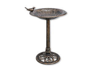 Backyard Expressions Resin Bird Bath with Bird Backyard Expressions Resin Bird Bath with Bird