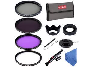 Beschoi 58mm UV Protection Lens Filters Lens Filter Kit with UV CPL FLD ND4 Petal Lens Hood + Center Pinch Lens Cap Cleaning Pen Filter Pouch Bag Collapsible Rubber Lens Hood Cleaning ClothCap Keeper Beschoi 58mm UV Protection Lens Filters Lens Filter Kit with UV CPL FLD ND4 Petal Lens Hood + Center Pinch Lens Cap Cleaning Pen Filter Pouch Bag Collapsible Rubber Lens Hood Cleaning ClothCap Keeper