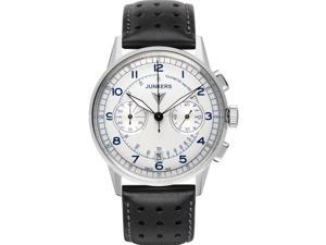 JUNKERS MEN'S G38 42MM BLACK LEATHER BAND STEEL CASE SWISS QUARTZ WATCH 6970-3 JUNKERS MEN'S G38 42MM BLACK LEATHER BAND STEEL CASE SWISS QUARTZ WATCH 6970-3