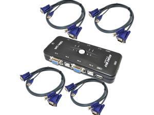 "E-buy World" USB 2.0 4 Port Monitor VGA SVGA KVM Switch Box + 4 Cables for PC Keyboard Mouse "E-buy World" USB 2.0 4 Port Monitor VGA SVGA KVM Switch Box + 4 Cables for PC Keyboard Mouse