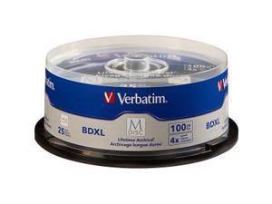 Verbatim Blu-ray Recordable Media - BD-R XL - 4x - 100 GB - 25 Pack Spindle Verbatim Blu-ray Recordable Media - BD-R XL - 4x - 100 GB - 25 Pack Spindle