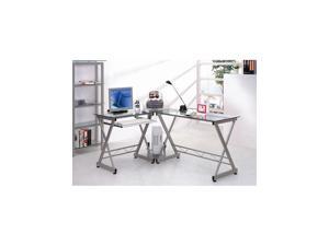 Techni Mobili RTA-3802-GLS L-shaped Glass Computer Desk - Clear Techni Mobili RTA-3802-GLS L-shaped Glass Computer Desk - Clear