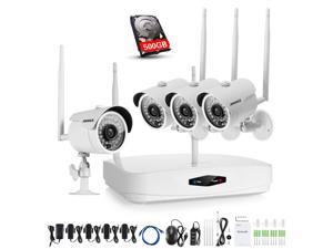 ANNKE 4CH 720p High Definition Wireless NVR Video Security Camera System with 500GB Hard Drive and (4) 1.0MP Smart Outdoor IP Cameras, Remote Access ANNKE 4CH 720p High Definition Wireless NVR Video Security Camera System with 500GB Hard Drive and (4) 1.0MP Smart Outdoor IP Cameras, Remote Access