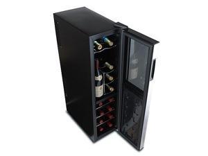 Wine Enthusiast Silent 18 Bottle Dual Zone Wine Refrigerator Slimline with Uprig Wine Enthusiast Silent 18 Bottle Dual Zone Wine Refrigerator Slimline with Uprig