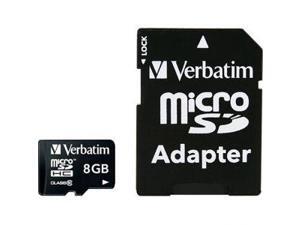 Verbatim 8GB Premium MicroSDHC Memory Card with Adapter, Class 10 Verbatim 8GB Premium MicroSDHC Memory Card with Adapter, Class 10