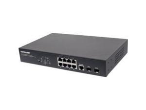 Intellinet 8-Port Gigabit Ethernet PoE+ Web-Managed Switch with 2 SFP Ports Intellinet 8-Port Gigabit Ethernet PoE+ Web-Managed Switch with 2 SFP Ports