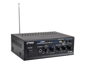 Pyle PTA22BT Bluetooth Mini Blue Series Stereo Power Amplifier, 2 x 40 Watt, Pager & Mixing/Karaoke Functions Pyle PTA22BT Bluetooth Mini Blue Series Stereo Power Amplifier, 2 x 40 Watt, Pager & Mixing/Karaoke Functions