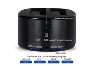 Mediasonic ProBox HUD1-SU3 USB 3.0 2 Bay External Hard Drive Docking Station for 2.5' or 3.5' SATA HDD / SSD with Hard Drive Duplicator / Clone Function Support Up to 8TB Hard Drive and UASP Protoco Mediasonic ProBox HUD1-SU3 USB 3.0 2 Bay External Hard Drive Docking Station for 2.5' or 3.5' SATA HDD / SSD with Hard Drive Duplicator / Clone Function Support Up to 8TB Hard Drive and UASP Protoco
