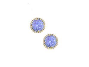 Fine Jewelry Vault UBUNER40691AGVYCZTZ December Birthstone Tanzanite with CZ Earrings in 18K Yellow Gold Vermeil Fine Jewelry Vault UBUNER40691AGVYCZTZ December Birthstone Tanzanite with CZ Earrings in 18K Yellow Gold Vermeil