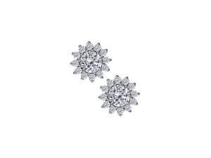 Fine Jewelry Vault UBNER40309AGCZ April Birthstone Round Cubic Zirconia with CZs Earrings in 925 Sterling Silver Fine Jewelry Vault UBNER40309AGCZ April Birthstone Round Cubic Zirconia with CZs Earrings in 925 Sterling Silver