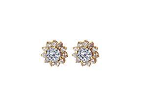 Fine Jewelry Vault UBER1196Y14CZ Cool Pair of CZ Earrings, 14K Yellow Gold, 2 Stones Fine Jewelry Vault UBER1196Y14CZ Cool Pair of CZ Earrings, 14K Yellow Gold, 2 Stones
