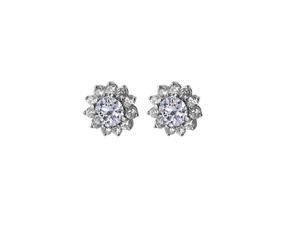 Fine Jewelry Vault UBER1196W14CZ Fab Pair of CZ Earrings, 14K White Gold, 2 Stones Fine Jewelry Vault UBER1196W14CZ Fab Pair of CZ Earrings, 14K White Gold, 2 Stones
