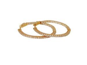 Dlux Jewels Rose Plated Sterling Silver Oval Cubic Zirconia Hoop Earrings Dlux Jewels Rose Plated Sterling Silver Oval Cubic Zirconia Hoop Earrings