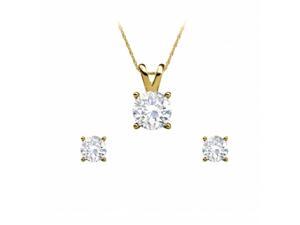 Fine Jewelry Vault UBPDERP075ARDY14D Half CT Diamond Earrings Pendant Jewelry Set Gold, 3 Stones Fine Jewelry Vault UBPDERP075ARDY14D Half CT Diamond Earrings Pendant Jewelry Set Gold, 3 Stones