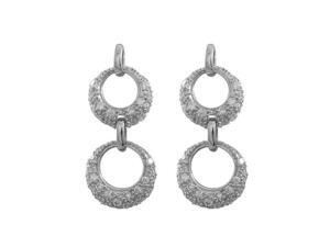 Dlux Jewels Sterling Silver- White Crystal Earrings Dlux Jewels Sterling Silver- White Crystal Earrings