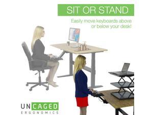 KT2 Adjustable Height & Angle Ergonomic Standing Desk Keyboard Tray with Negative Tilt. The perfect Under-Desk Stand Up Keyboard Drawer Tray BLACK KT2 Adjustable Height & Angle Ergonomic Standing Desk Keyboard Tray with Negative Tilt. The perfect Under-Desk Stand Up Keyboard Drawer Tray BLACK