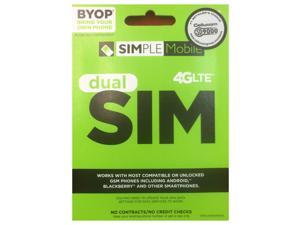 SIMPLE Mobile Dual SIM Card, Includes Standard and Micro SIM Card - SM64PTRPKT5BMB SIMPLE Mobile Dual SIM Card, Includes Standard and Micro SIM Card - SM64PTRPKT5BMB
