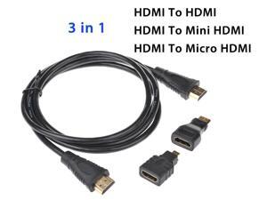 3 in 1 High Speed HDMI to Mini/Micro HDMI Adapter Cable for PC TV PS4 Blu X-Ray 3 in 1 High Speed HDMI to Mini/Micro HDMI Adapter Cable for PC TV PS4 Blu X-Ray