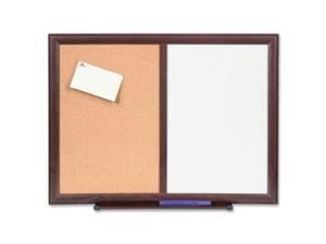 Bulletin Board Combo Dry-Erase/Cork 24"x18" Mahogany Frame Bulletin Board Combo Dry-Erase/Cork 24"x18" Mahogany Frame