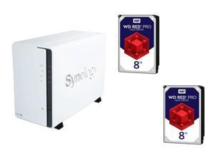 Synology DS216j Diskless System NAS DiskStation (2-Bay), (2x) WD Red Pro 8TB 7200 RPM NAS HDD Synology DS216j Diskless System NAS DiskStation (2-Bay), (2x) WD Red Pro 8TB 7200 RPM NAS HDD