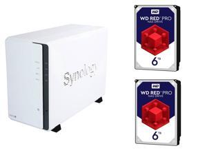 Synology DS216j Diskless System NAS DiskStation (2-Bay), (2x) WD Red Pro 6TB 7200 RPM NAS HDD Synology DS216j Diskless System NAS DiskStation (2-Bay), (2x) WD Red Pro 6TB 7200 RPM NAS HDD