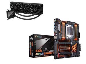 GIGABYTE X399 AORUS Gaming 7 sTR4 AMD X399 ATX 3*M.2 4-Way SLI AMD Motherboard, Enermax Liqtech TR4 360 AIO Liquid CPU Cooler, ... GIGABYTE X399 AORUS Gaming 7 sTR4 AMD X399 ATX 3*M.2 4-Way SLI AMD Motherboard, Enermax Liqtech TR4 360 AIO Liquid CPU Cooler, ...